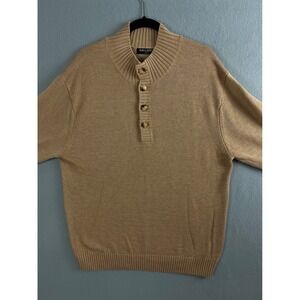 Kallspin Sweater Men's Extra‎ Large Button Mock Neck Pullover Knitwear Casual